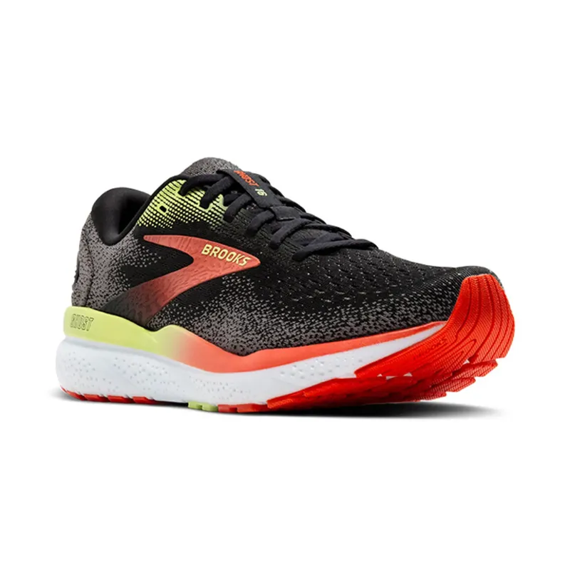 Brooks Ghost 16 Black Mandarin Red Green-2