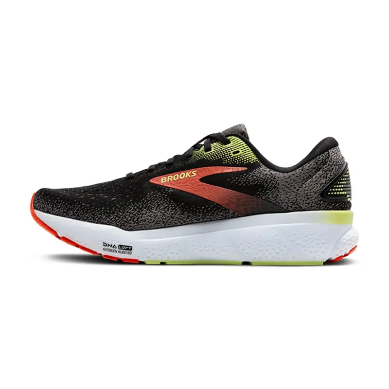 Brooks Ghost 16 Black Mandarin Red Green-1
