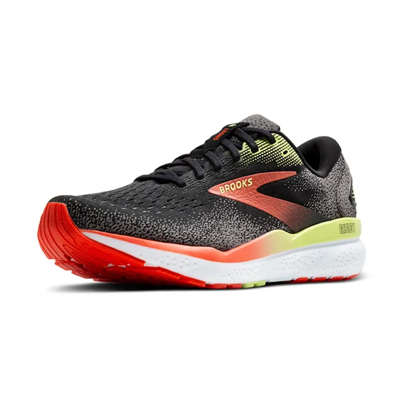 Brooks Ghost 16 Black Mandarin Red Green-3