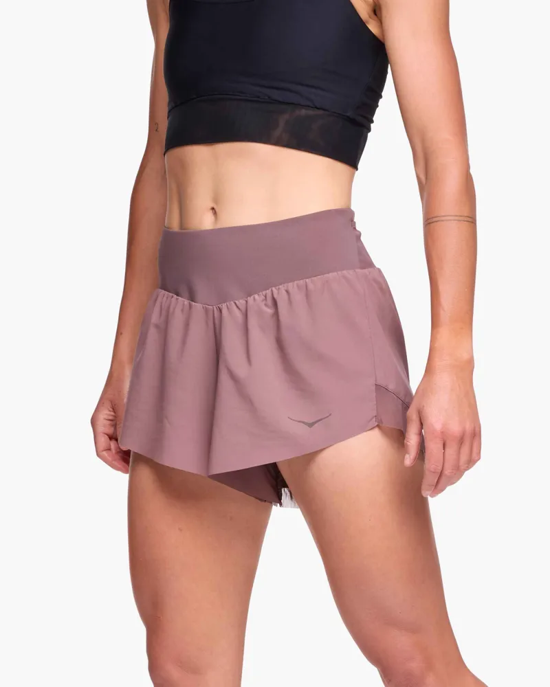 Hoka Glide 4 inch Shorts Smokey Quartz Women's
