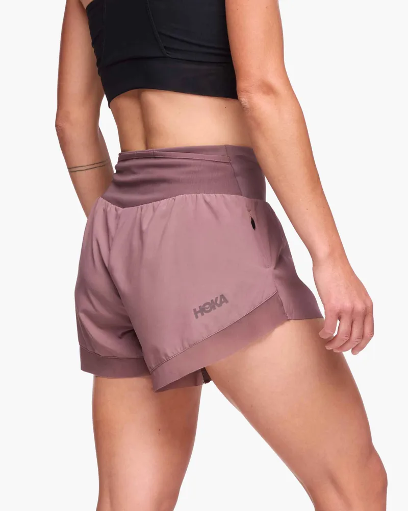Hoka Glide 4 inch Shorts Smokey Quartz Women's-1