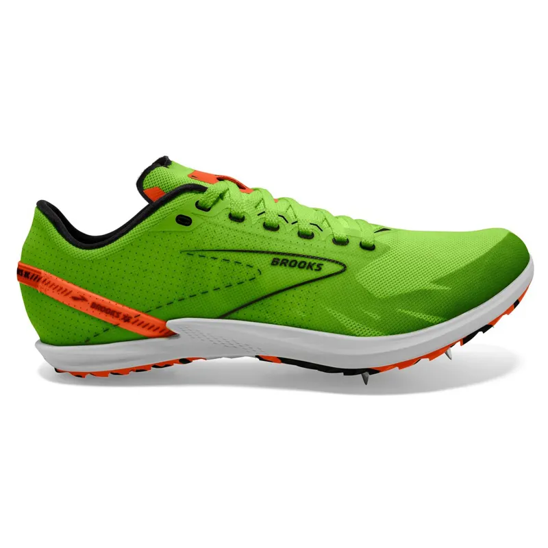 Brooks Draft XC Spike Green Gecko Red Orange White Unisex-1