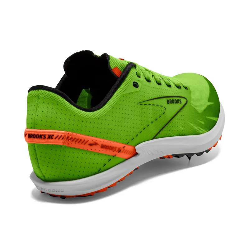 Brooks Draft XC Spike Green Gecko Red Orange White Unisex-3