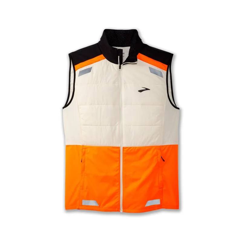 Brooks Run Visible Insulated Vest 2.0 Ecru Fluoro Flash Black Men's