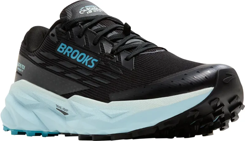 Brooks Cascadia 19 GTX Black Ebony Blue Flower Women's-5