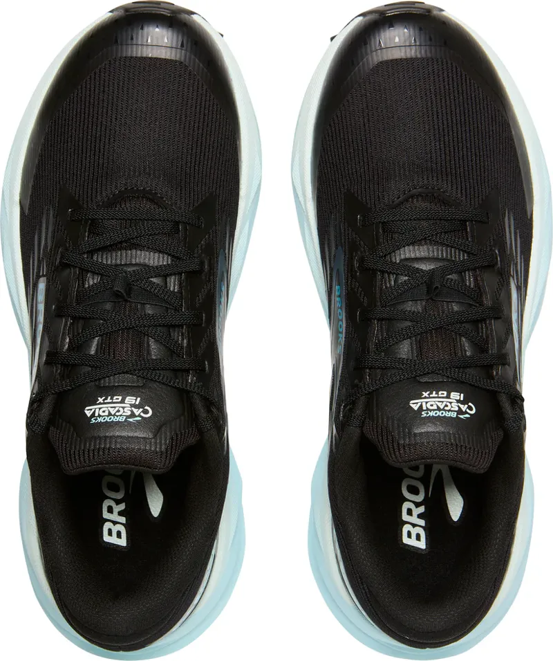 Brooks Cascadia 19 GTX Black Ebony Blue Flower Women's-3