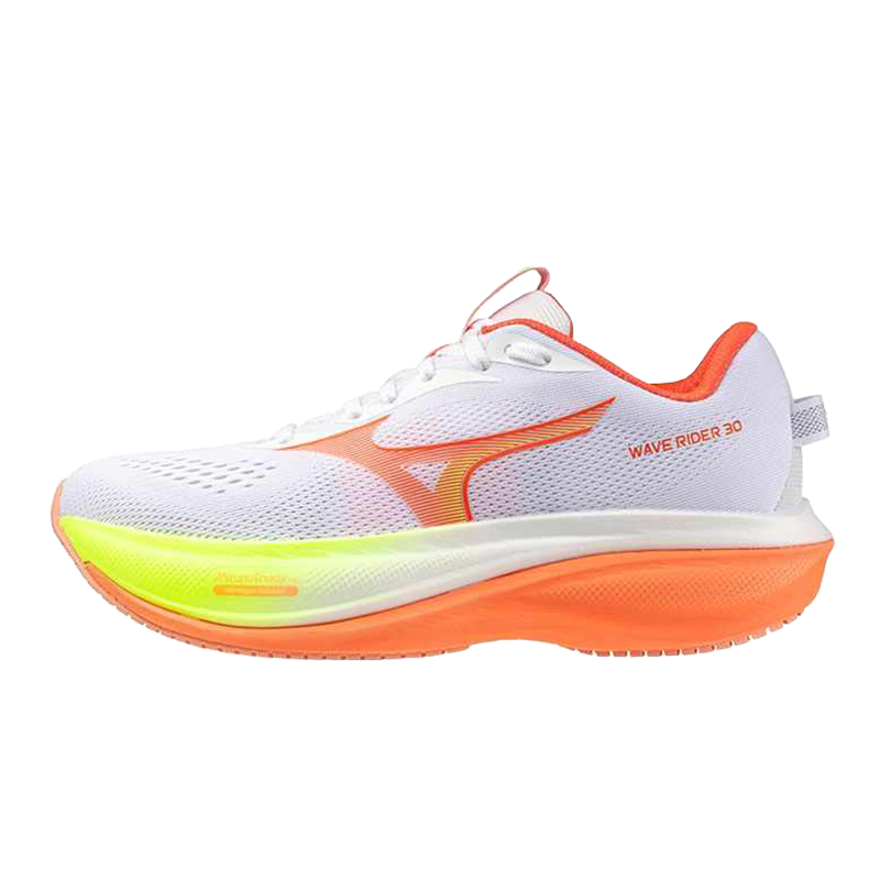 Mizuno Wave Rider 30 White Flamingo Coral Lime Pulp Women's-1