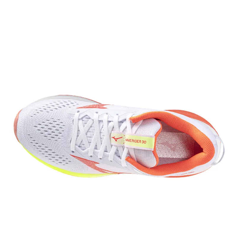 Mizuno Wave Rider 30 White Flamingo Coral Lime Pulp Women's-4