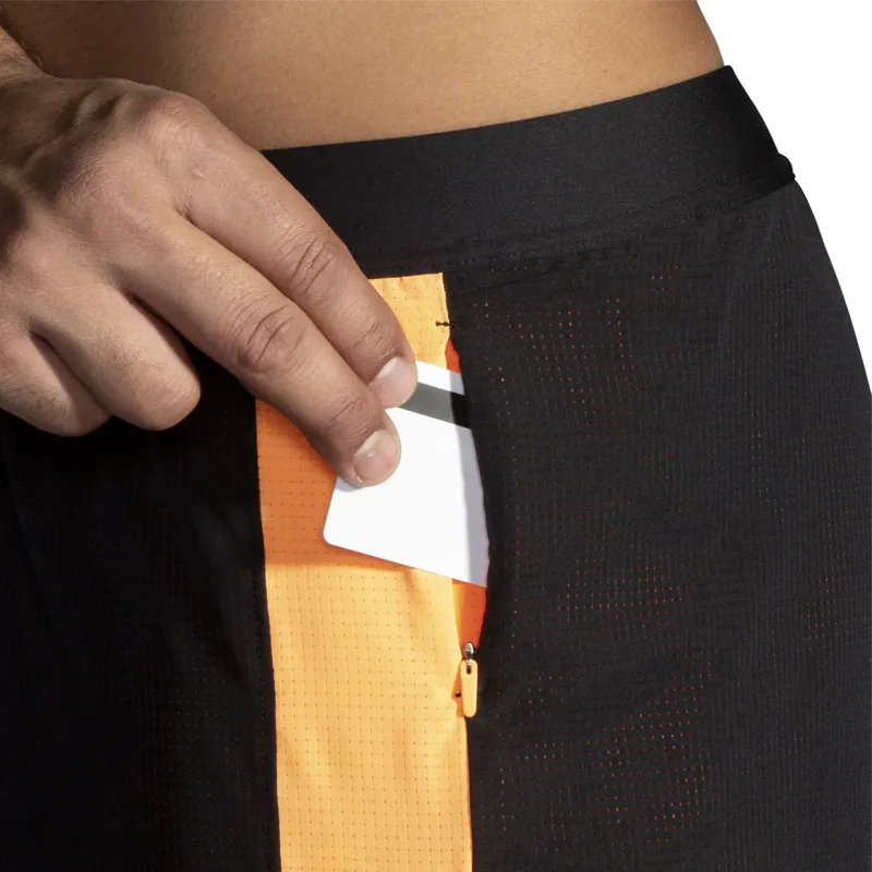 Brooks Run Visible 5 2in1 Short 2.0 Black Ecru Fluoro Flash Men's-5