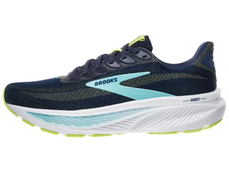 Brooks Ghost 17 Peacoat Lime Blue Men's-1